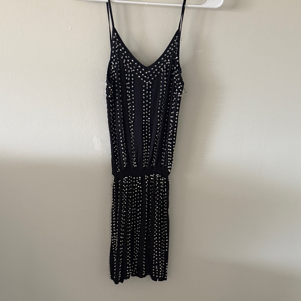 Elegant Black Studded Dress